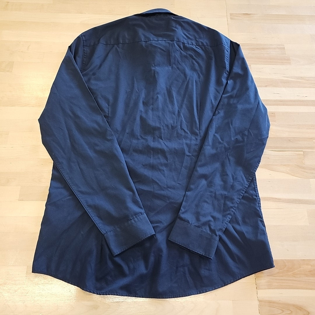 H&M Size L navy blue MENS Button Down Shirt