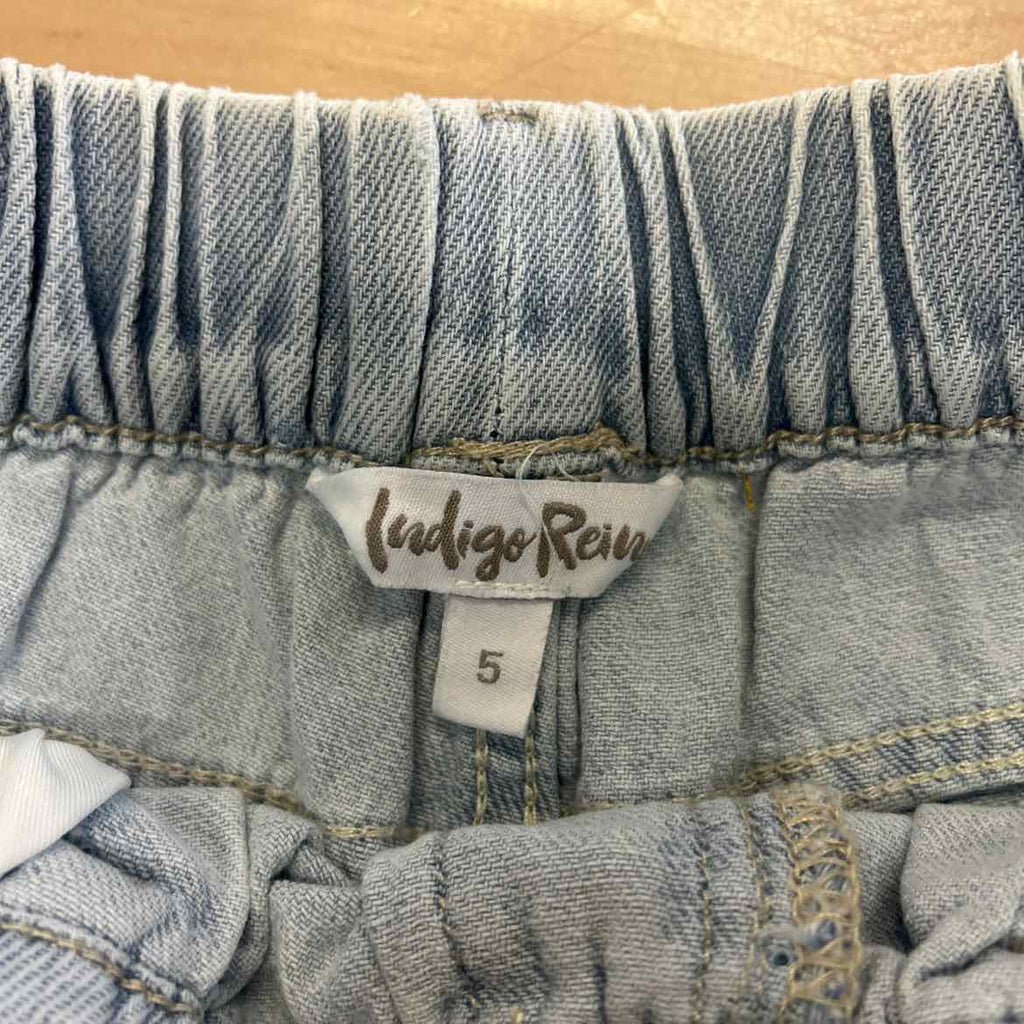 Indigo Rein Juniors' Distressed Drawstring Denim Shorts - Light Wash - 5