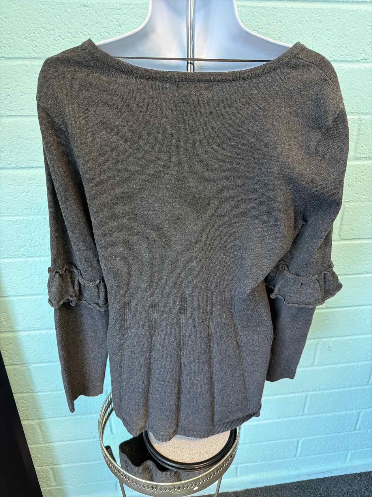 Style & Co. Size L Dark Gray Knit Top