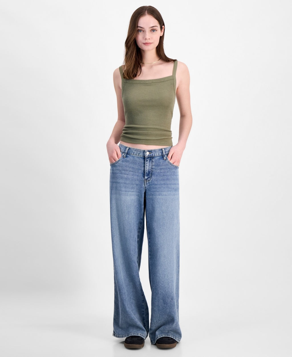 Vanilla Star Size L Mid Rise Wide Leg Jeans
