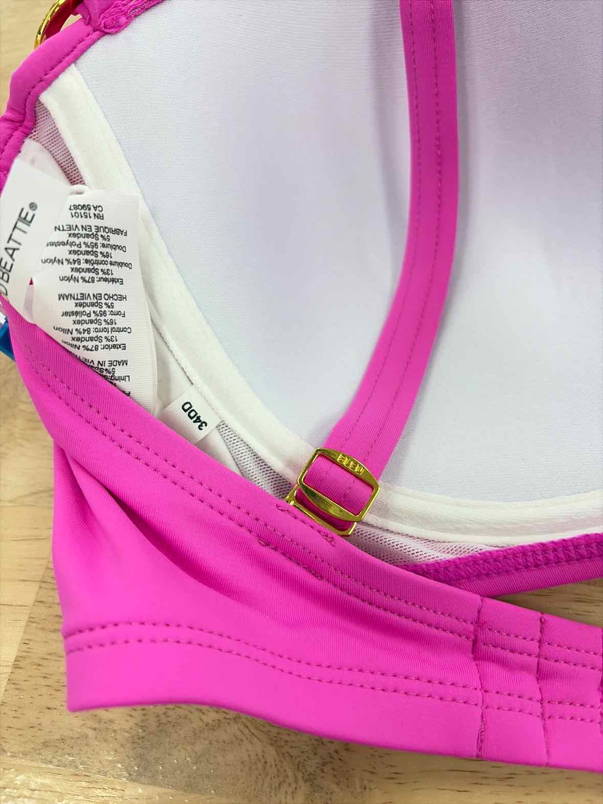 Bleu Size 34DD Shirred Bikini Top - Dahlia