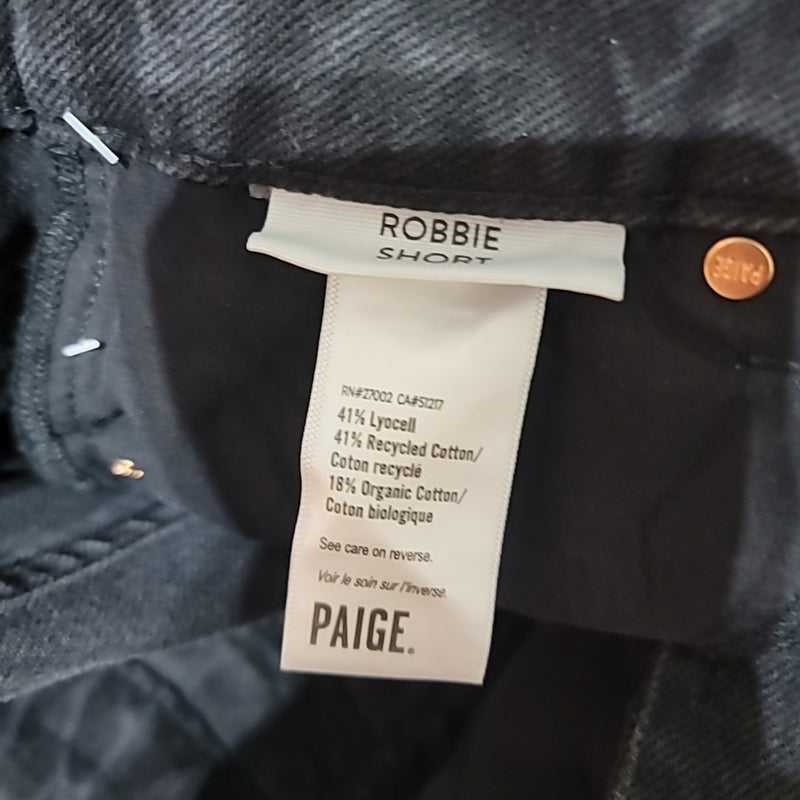 Paige Size 24 Robbie High Waist Cutoff Denim Gray Black Shorts NWT