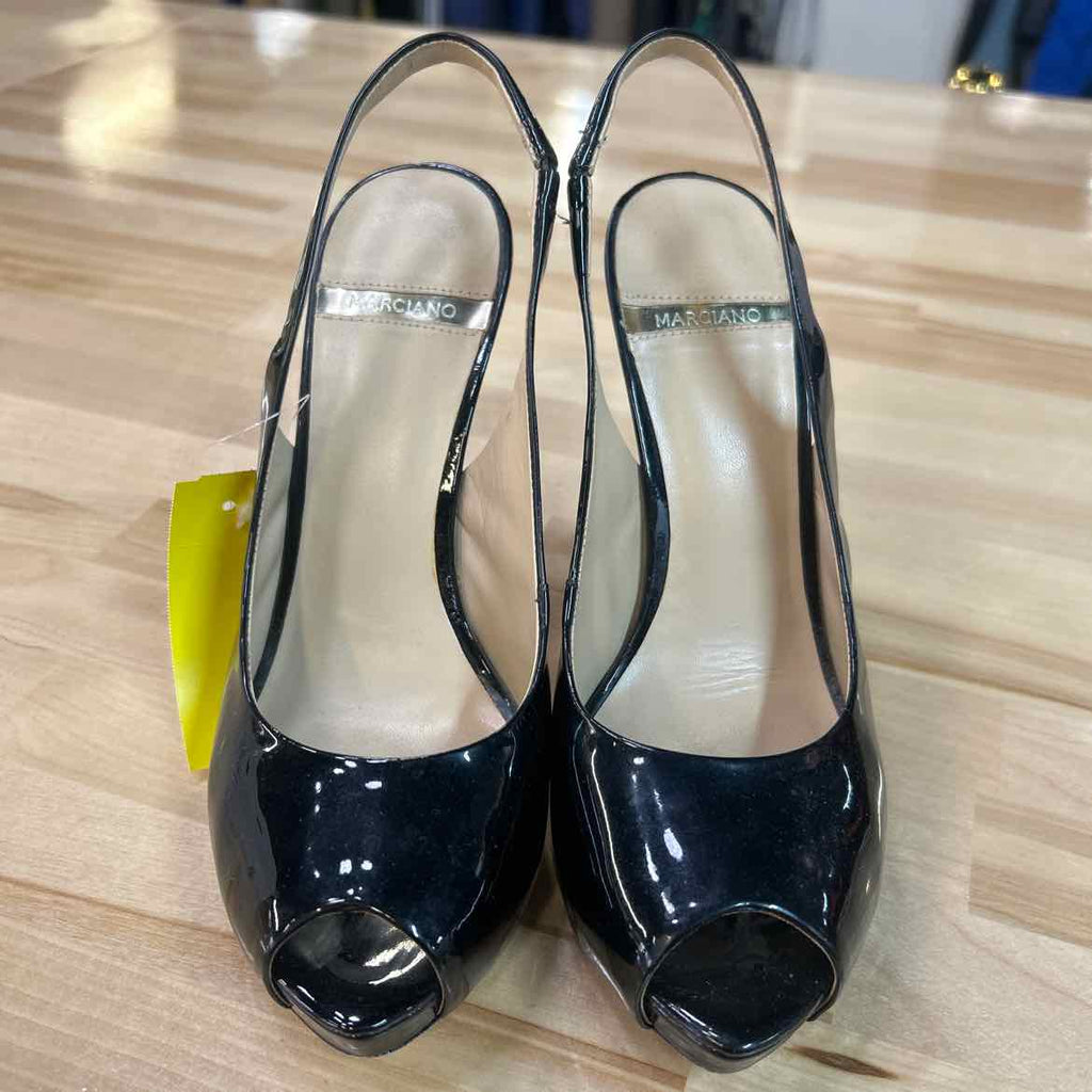 Marciano Size 7 Black Patent Preloved Heels