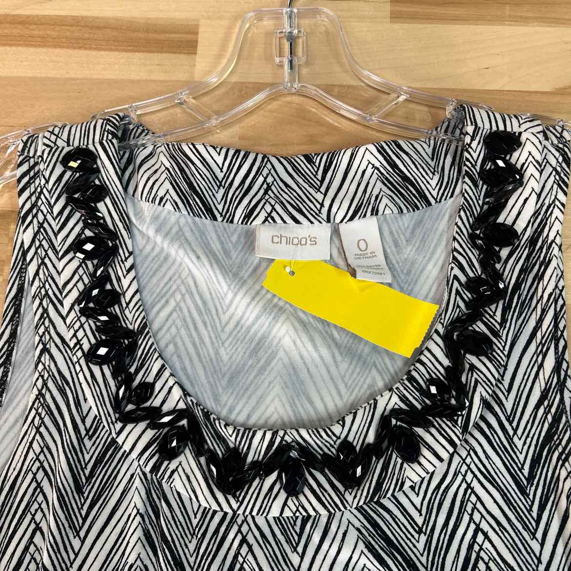 Chico's Size 0 Black White Preloved Dress