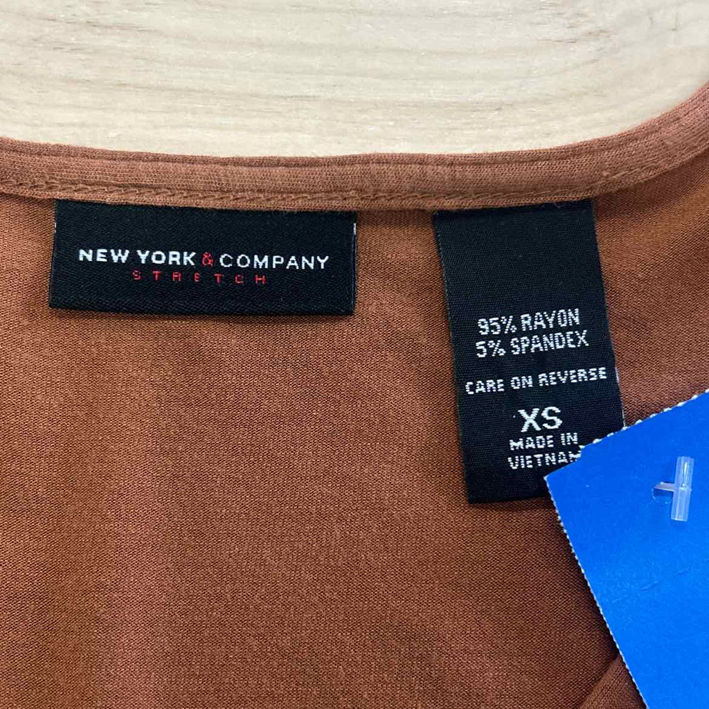 New York & Company Size XS Brown Preloved Blouse SS