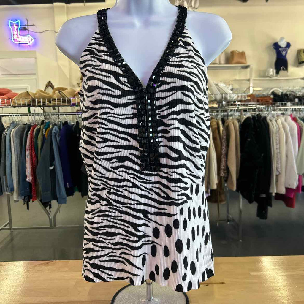Belldini Size M Black White Tank