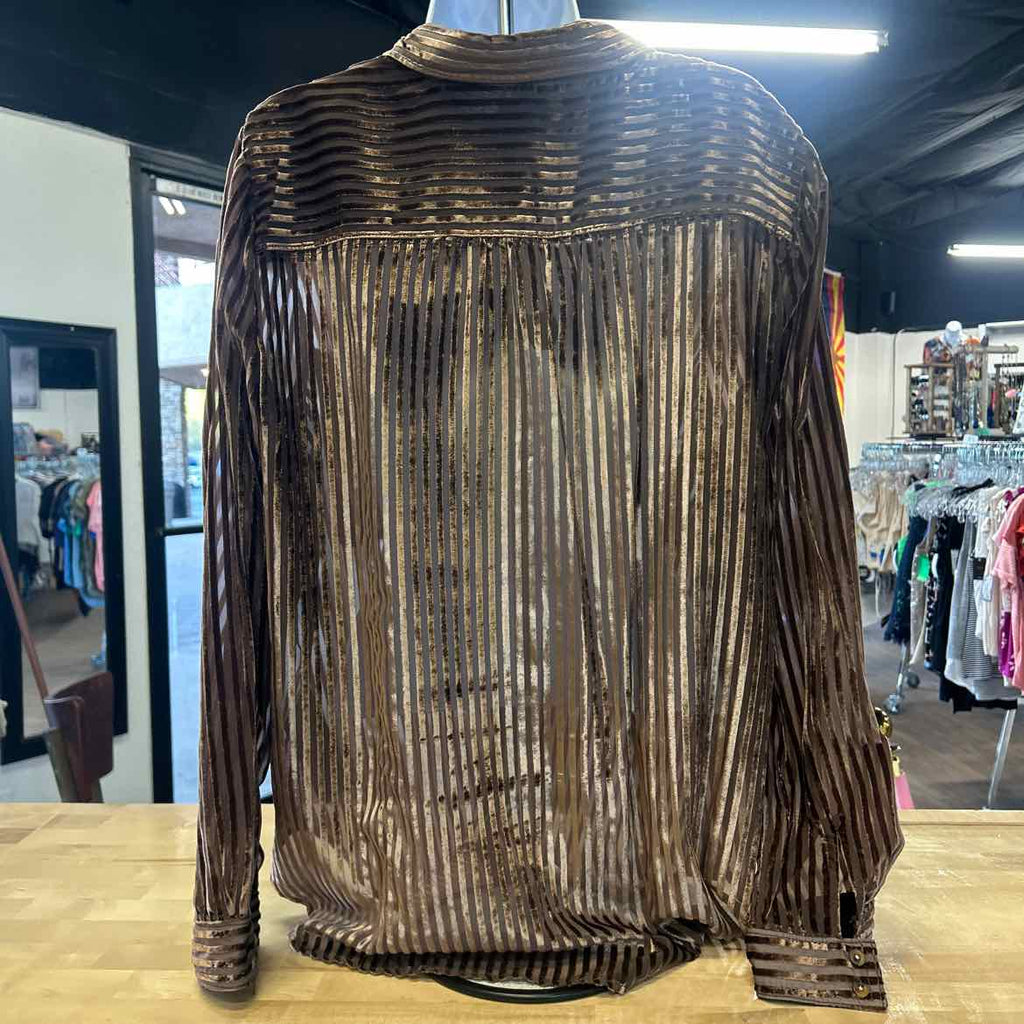 Pilcro Size L Brown Preloved Button Down LS