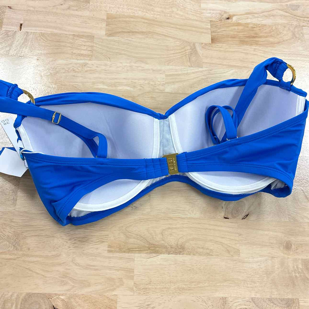 Bleu Size 38DD Shirred Bikini Top