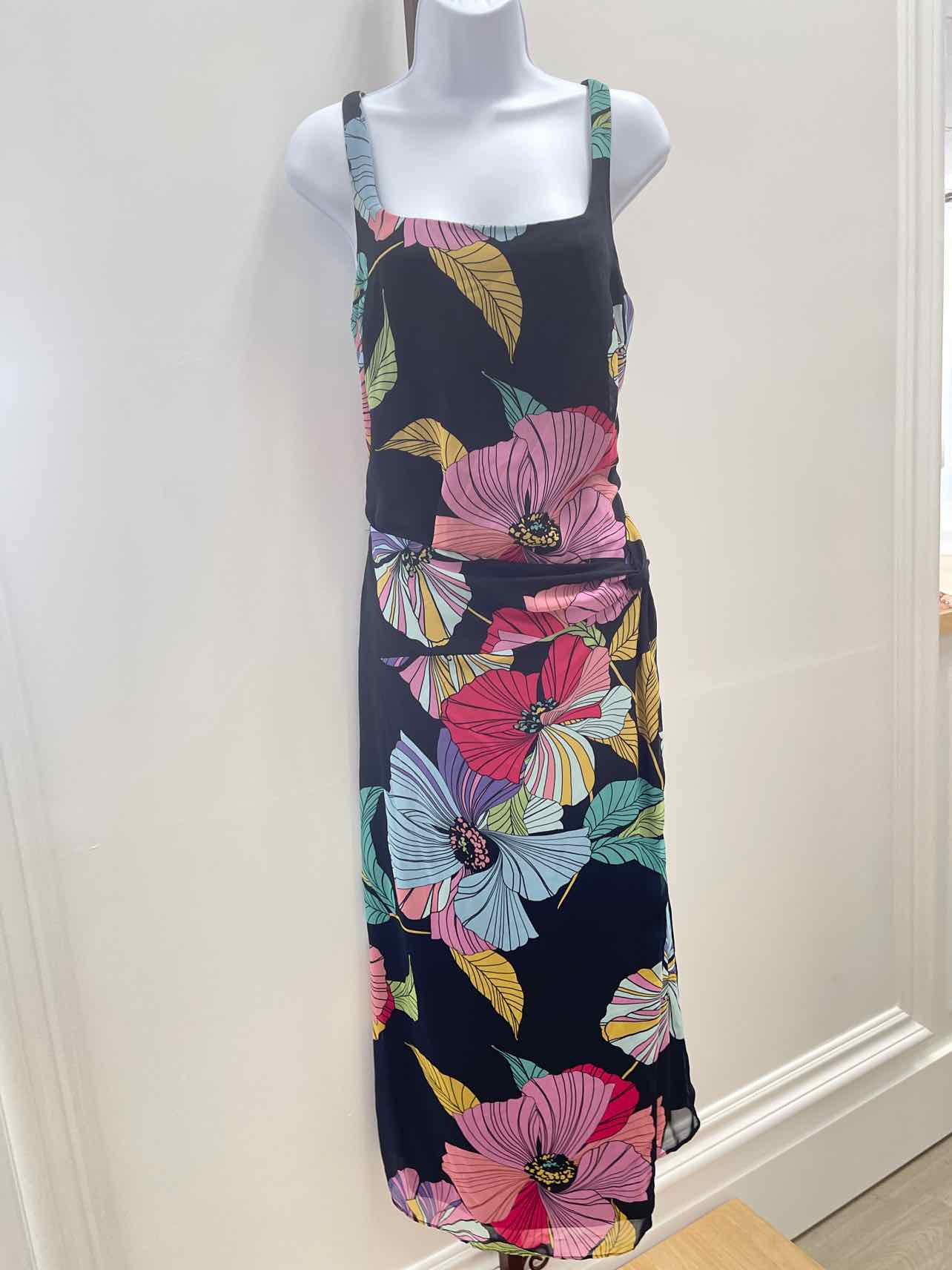 Robbie Bee Women's Printed Faux Sarong MIDI Dress - Navy Multi
