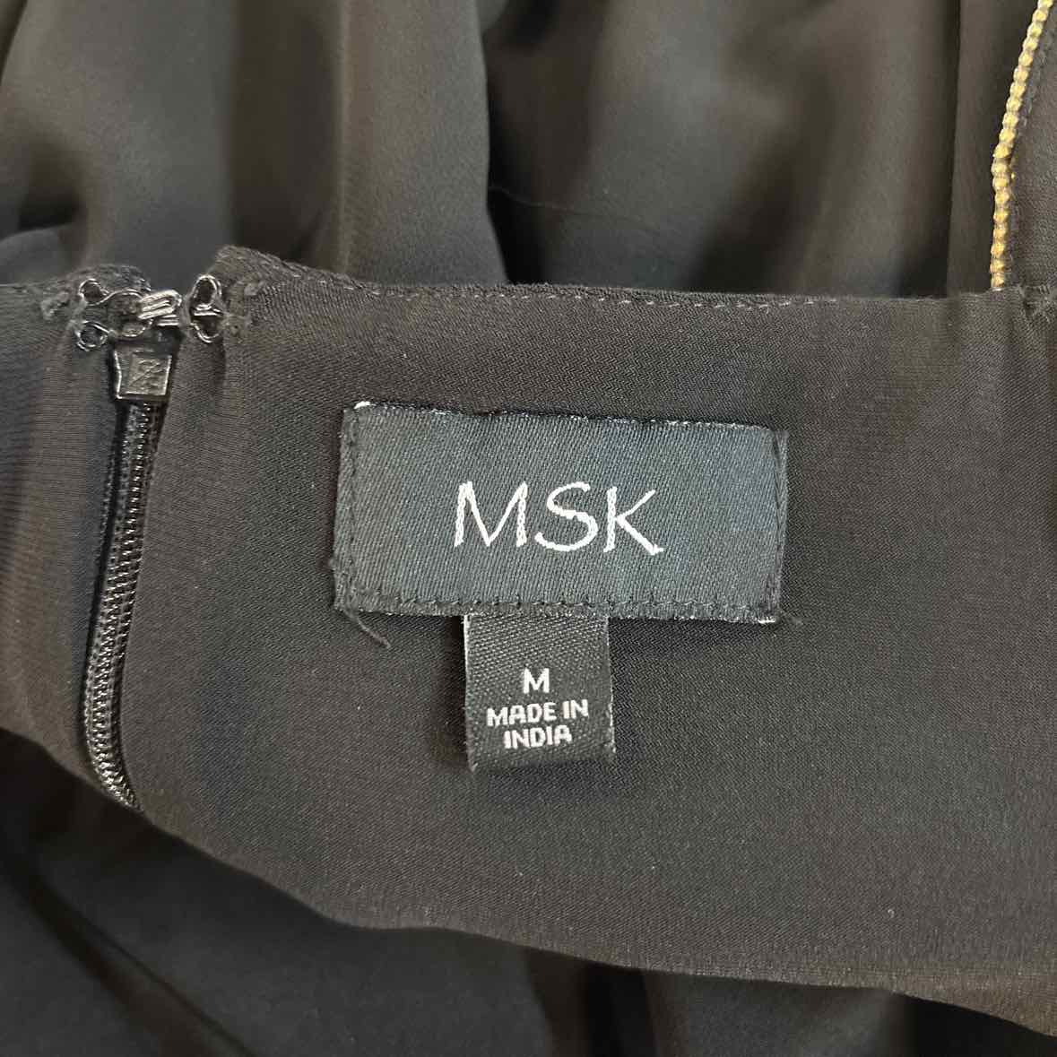 Msk Women's Rhinestone-Strap Overlay Tunic Top - Black