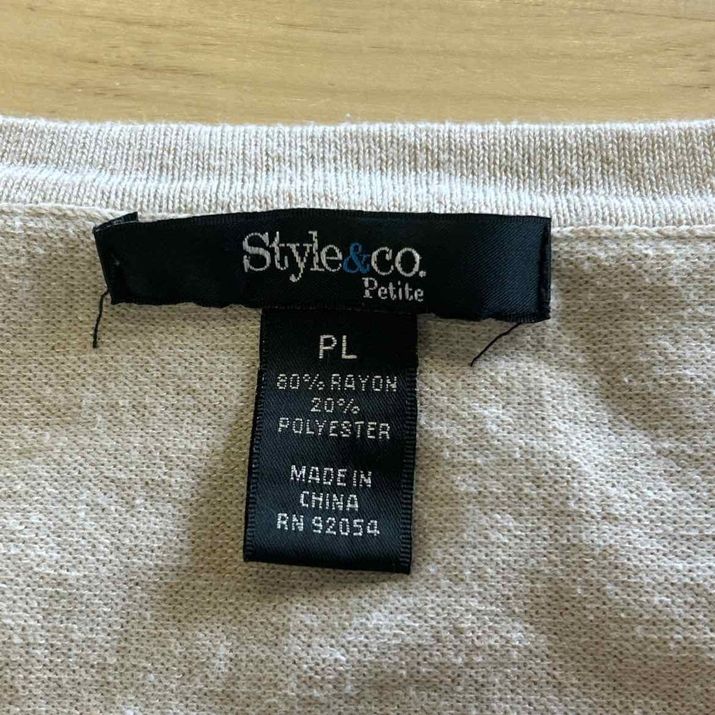 Style & Co. Size L Beige Preloved T-Shirt SS