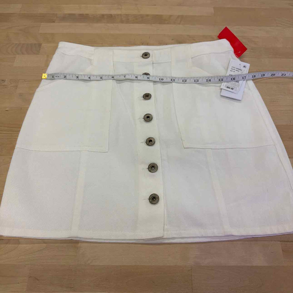 Hurley Juniors' Tracy Button-Front Mini Skirt - White