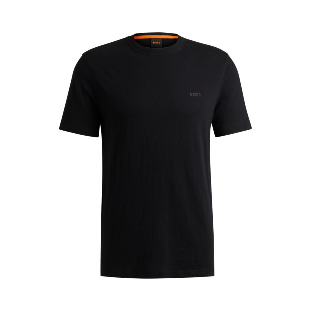BOSS Size L Slub-cotton T-shirt with Logo Detail