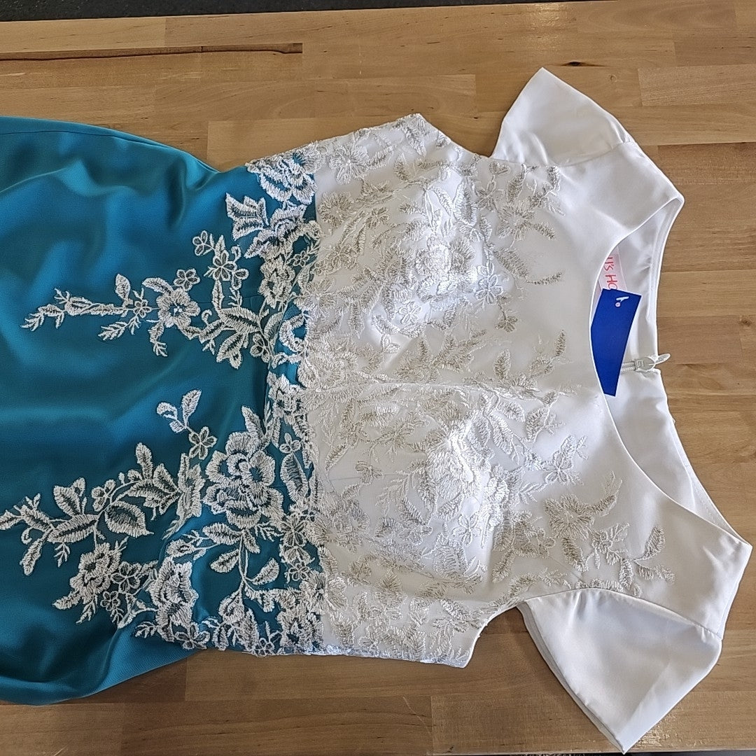 J J s House Size 8 Turquoise Dress with Jacket