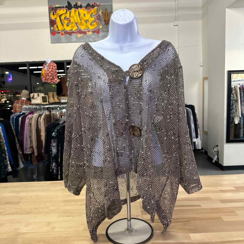 Nina Leonard Size 3X Brown Cardigan