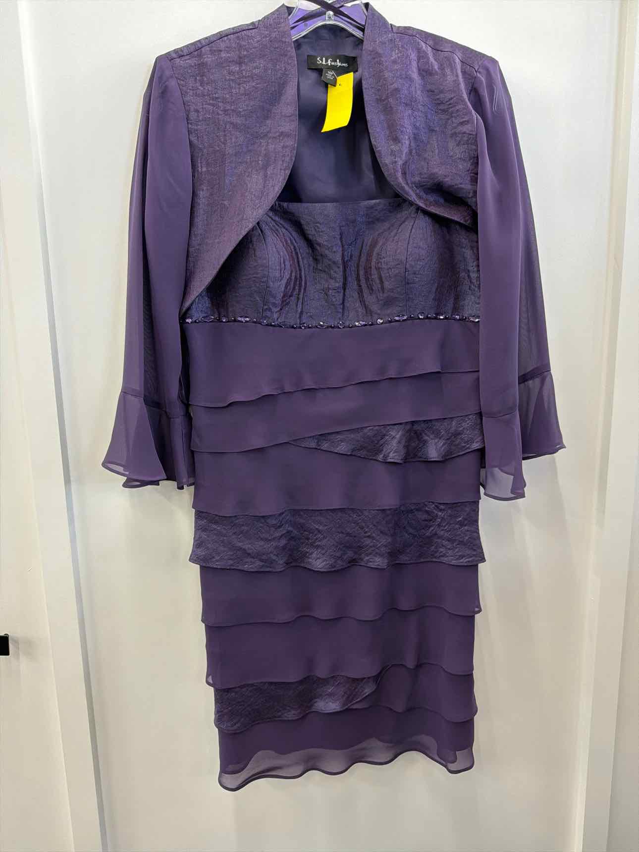 S.L. Fashions Size 10P Purple Dress