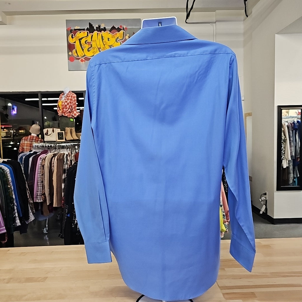 Van Huesen Size 34/35 Blue MENS Button Down Shirt