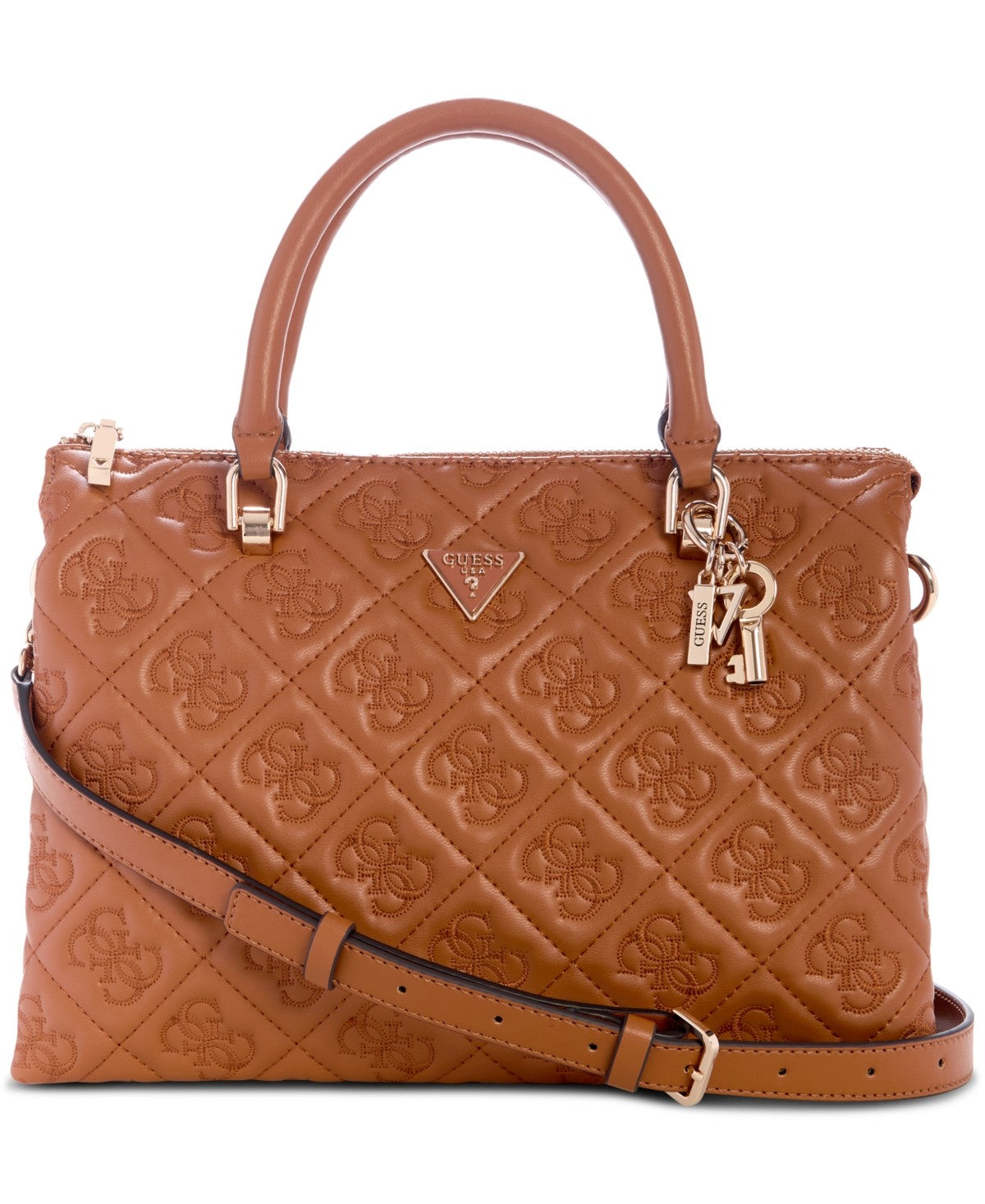 GUESS Adelasia Compartment Satchel Satchel Women's Handbags Caramel