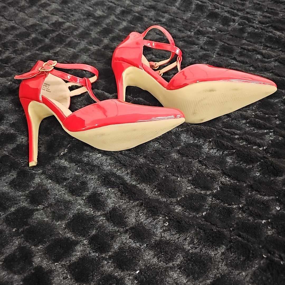 Journee Collection Shoe Size 7.5 Red Tru Pointed Toe High Stiletto Pumps NWT