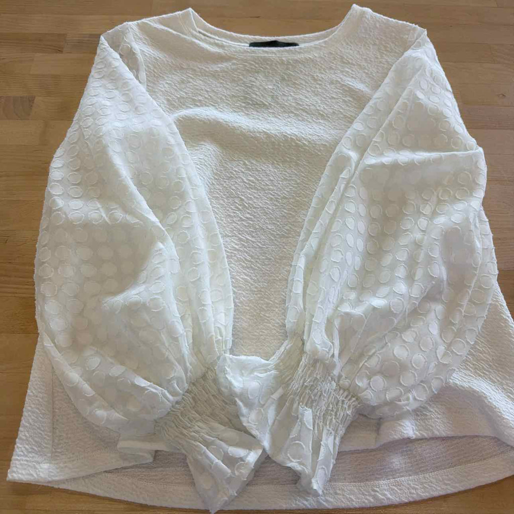 Sunday In Brooklyn Size S White Faille Preloved Blouse LS