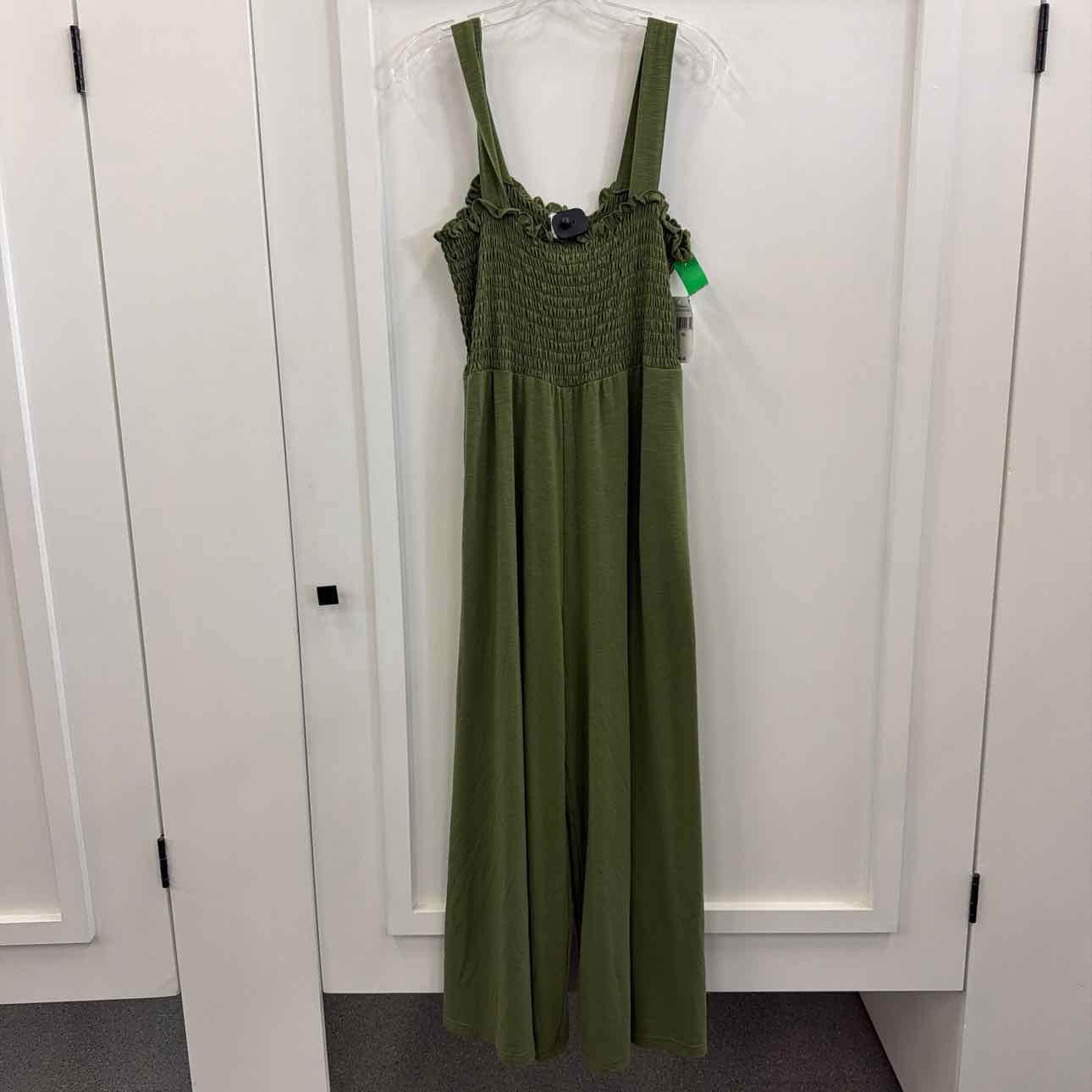 Roxy Just Passing by Smocked Jumpsuit - Loden Green
