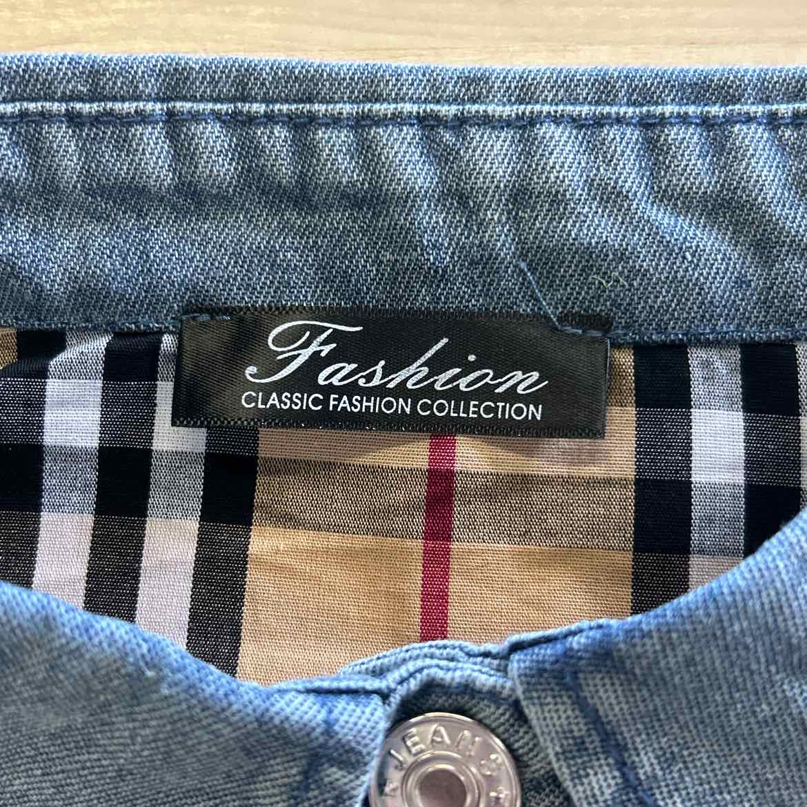 Fashion Size OS Brown & Blue Preloved Button Down LS