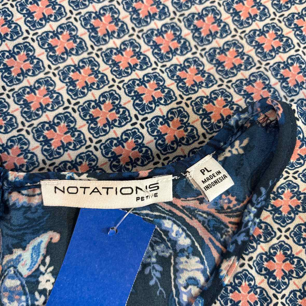 Notations Size PL Blue Pink Preloved Blouse SS