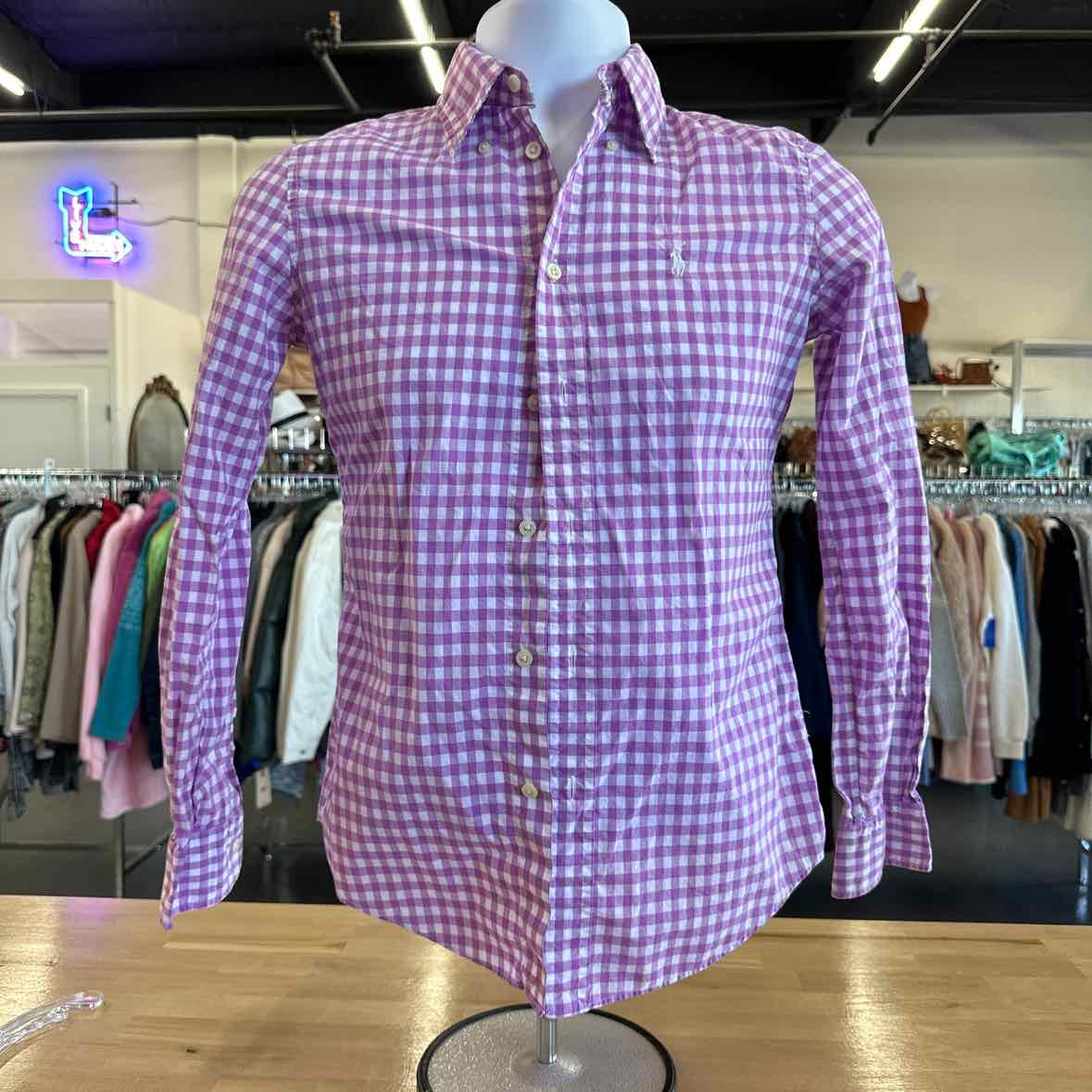 Ralph Lauren Size 2 Pink Button Down Shirt