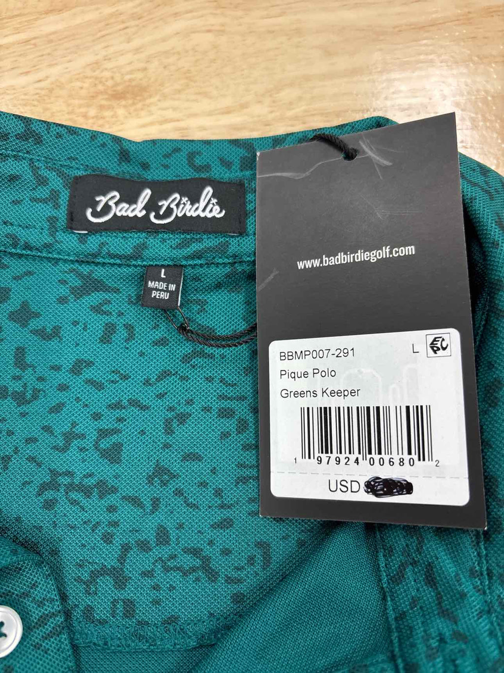 Bad Birdie Size L Green MENS Polo