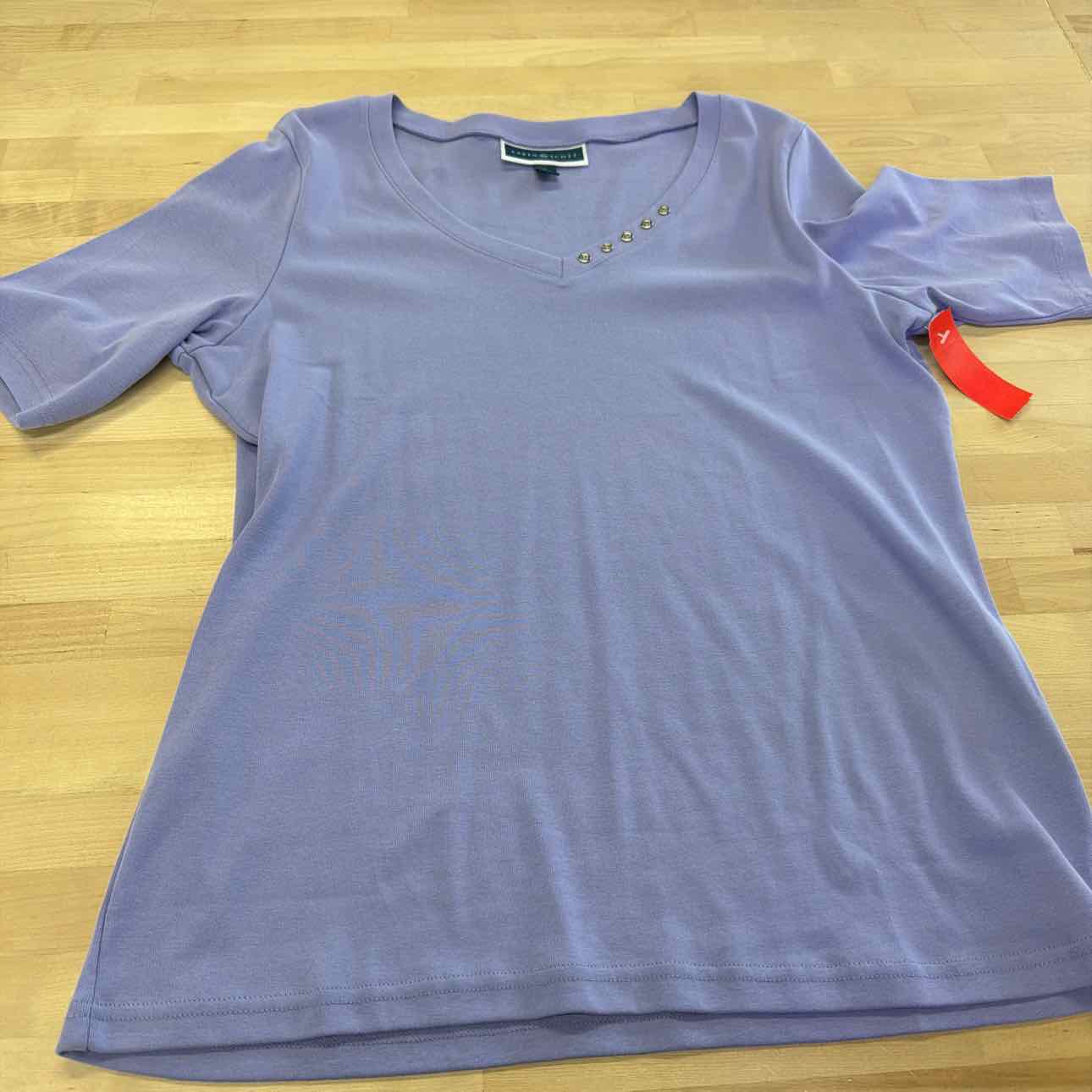 Karen Scott Size L Purple Preloved T-shirt