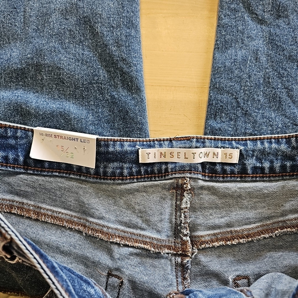 Tinseltown Juniors' High-Rise Boyfriend Jeans - Stam Wash - 15