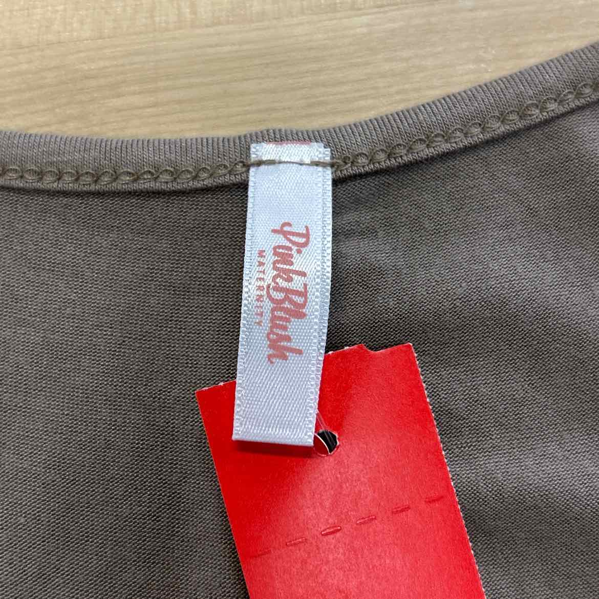 Pink Blush Size L Tan Shirt