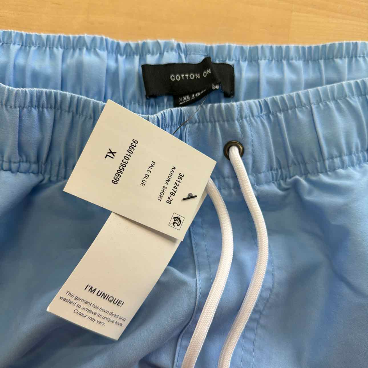 Cotton on Men's XL Kahuna Drawstring Shorts - Pale Blue