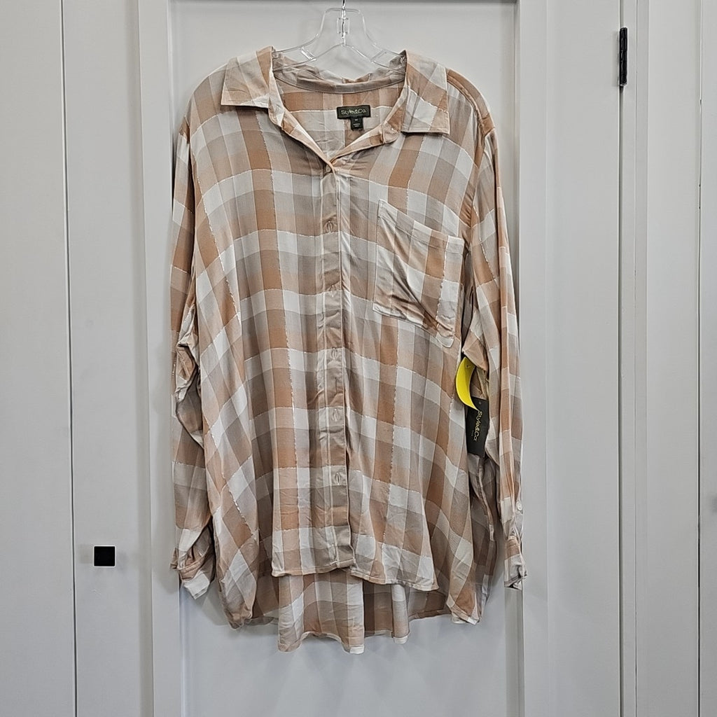 Style & Co. Size 3X Tan flannel
