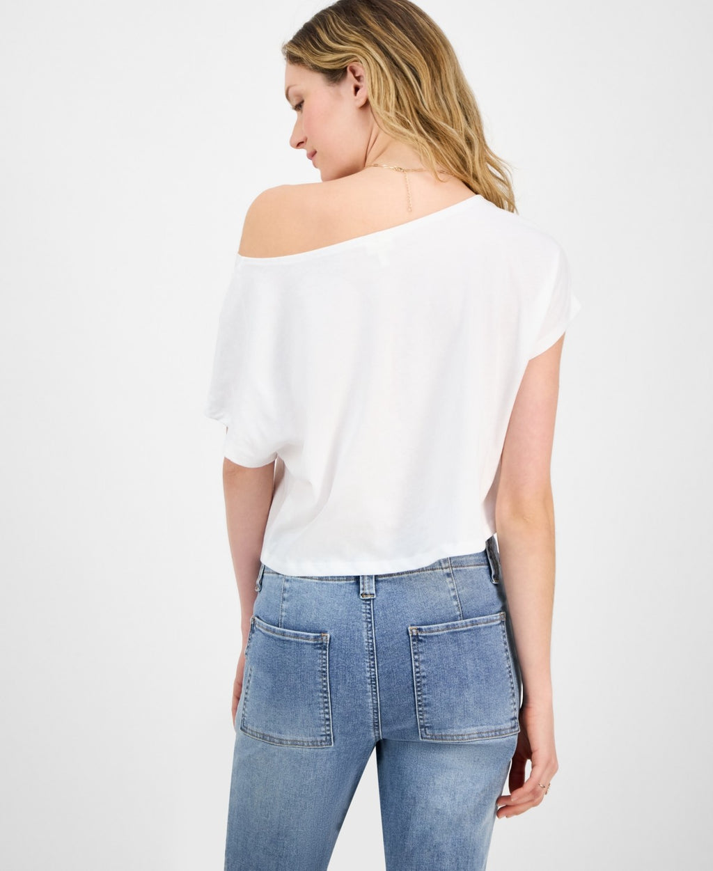 Self Esteem Juniors' Graphic Off-the-Shoulder T-Shirt - White
