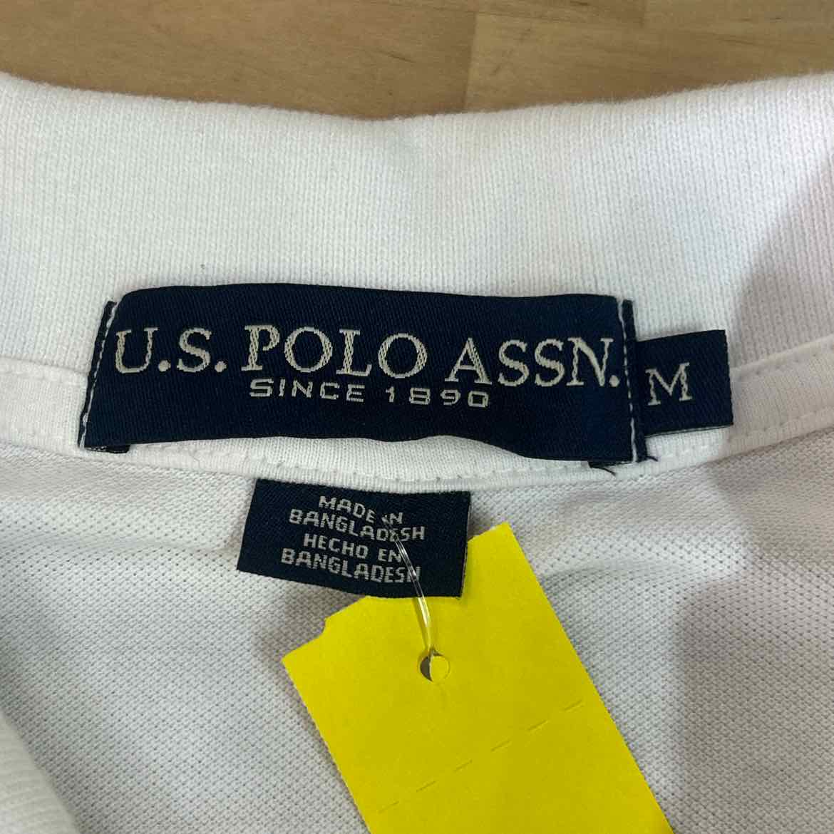 US Polo Assn Size M White Preloved MENS Polo