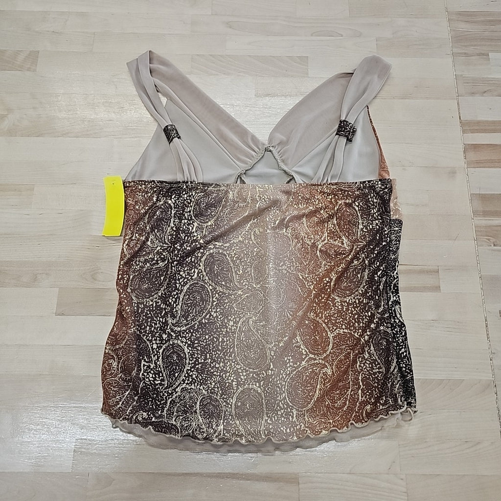 Cato Size M Beige Mesh Sleeveless