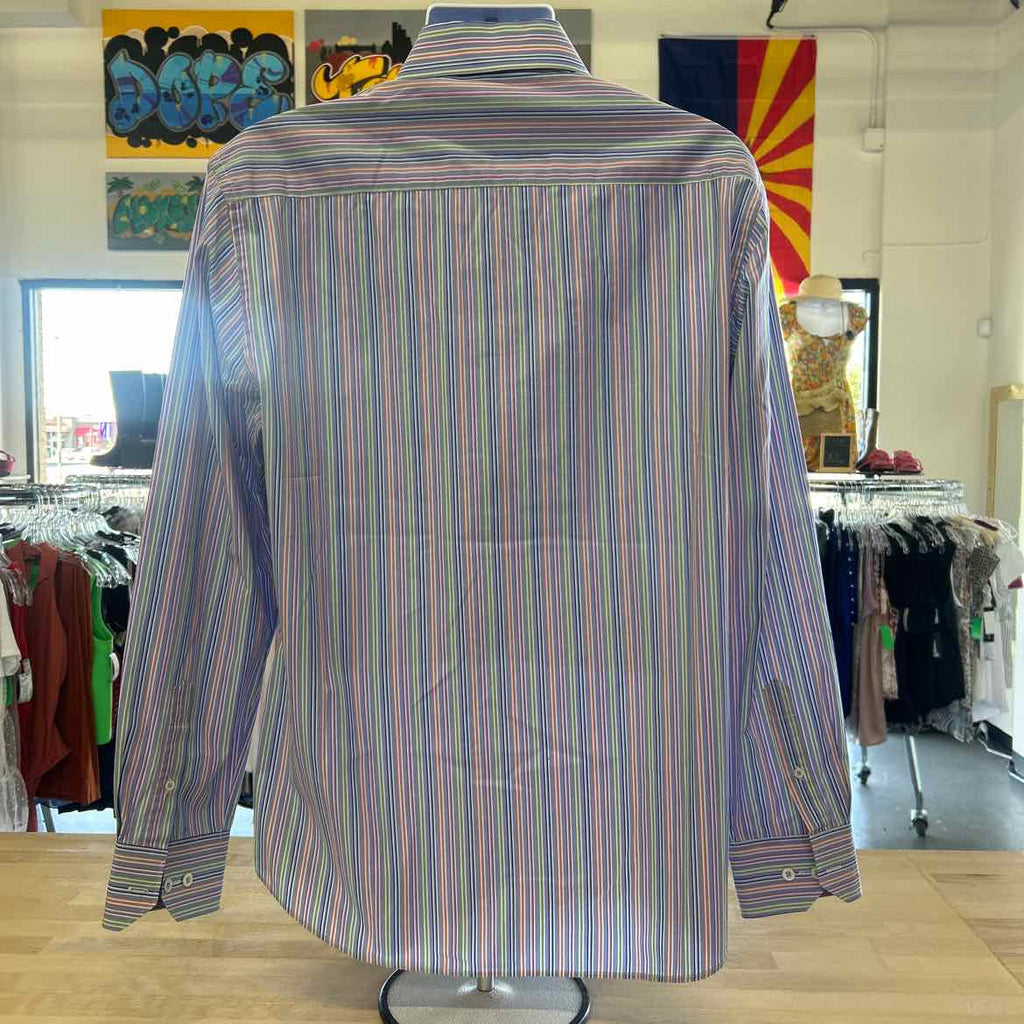 Bugatchi Size M Blue Preloved MENS Button Down Shirt