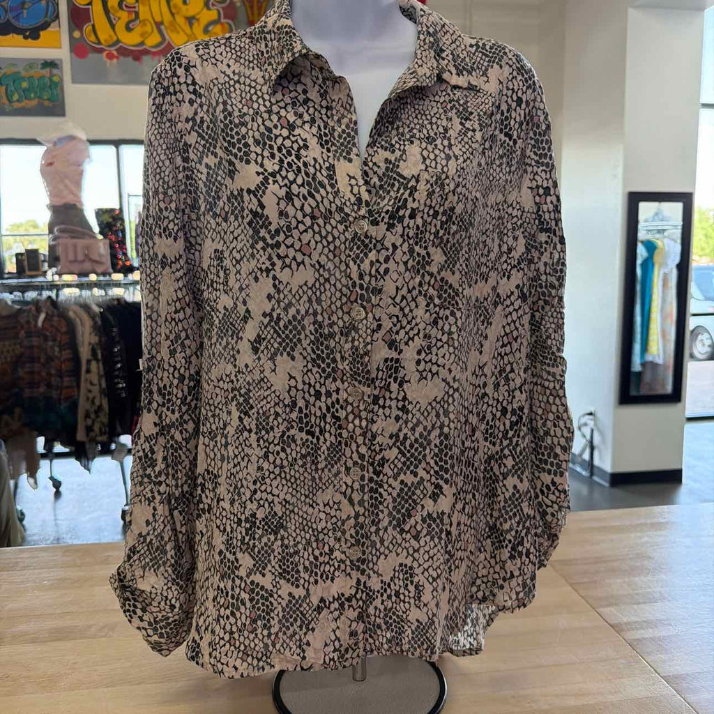 Velvet Heart Size L Tan/Brown New Button Down Shirt