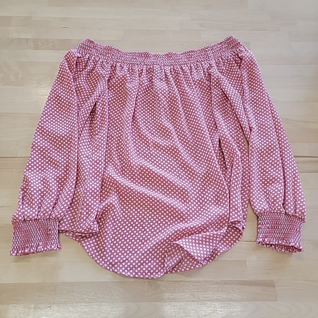 Express Size M pink & white Blouse