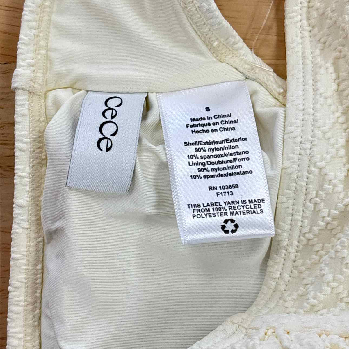 CeCe Size S La Vie a La Mer Textured Button-Front Bikini Top