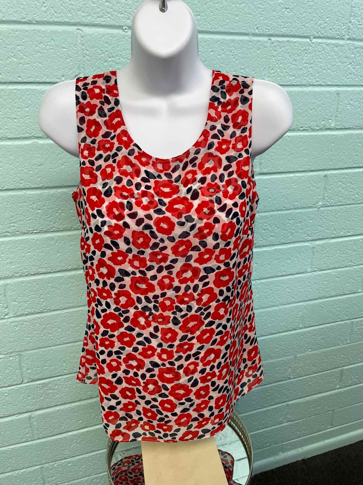 Cabi Size XS Red & Blue Sleeveless
