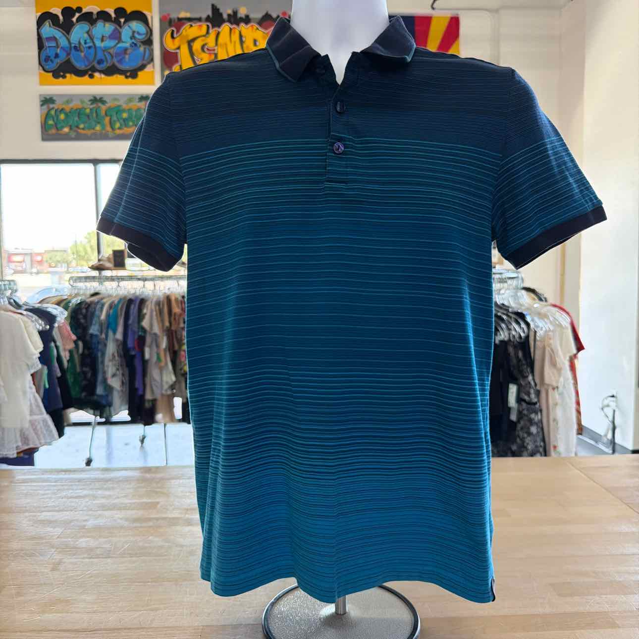 Calvin Klein Size M Blue Preloved MENS Polo