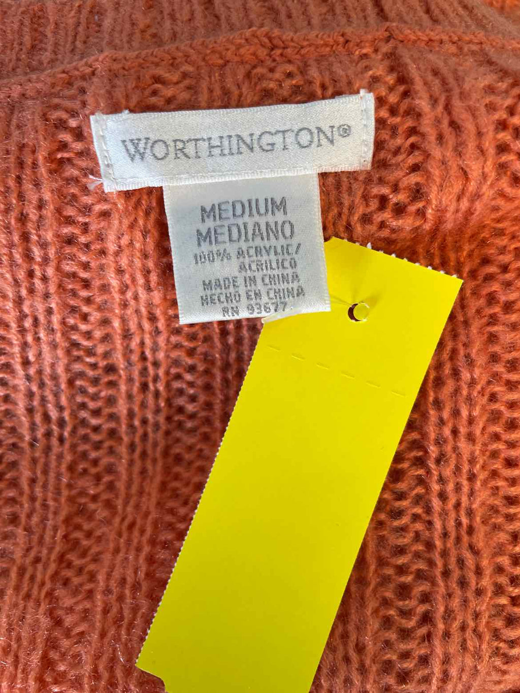Worthington Size M Orange Sweater