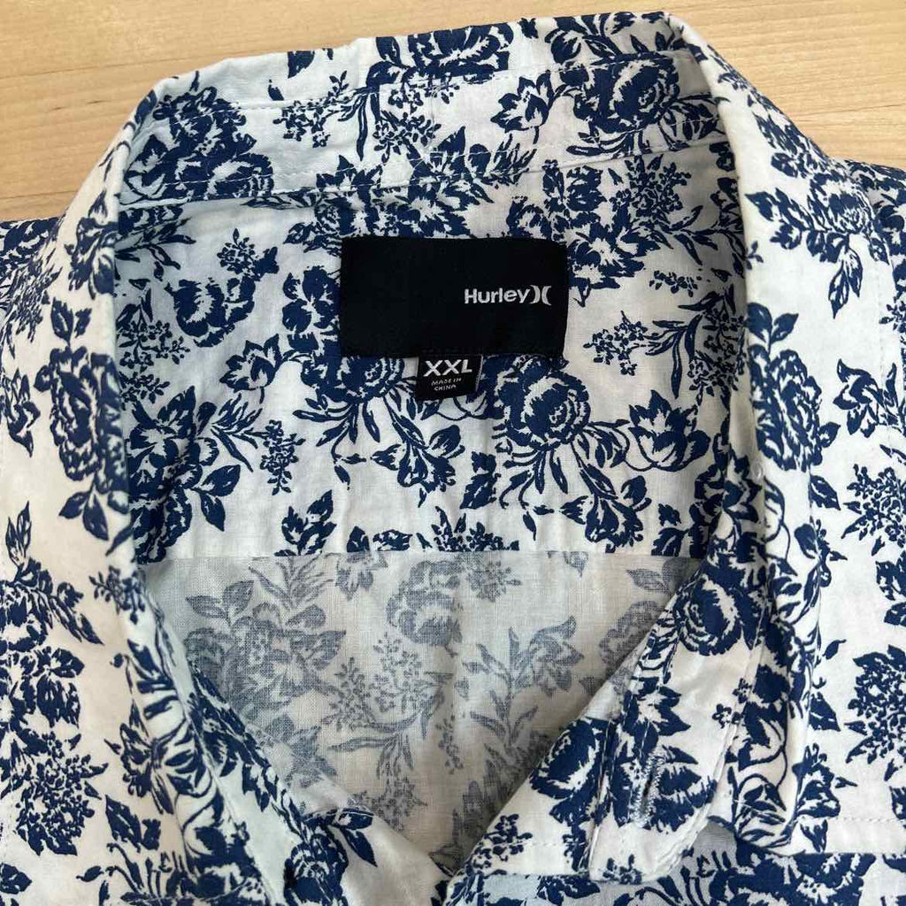 Hurley Size XXL White Preloved MENS Button Down Shirt