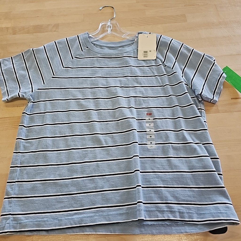 Levi's Women's Striped Game Day Cotton T-Shirt - Haywire Stripe Dusty Blue