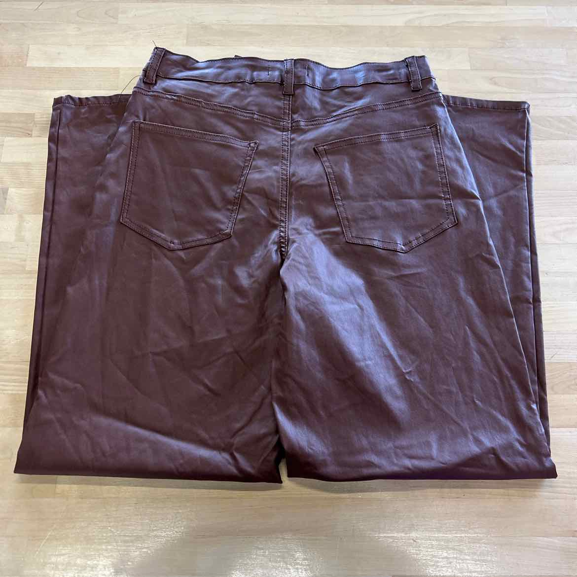 Almost Famous Juniors' 90s Faux-Leather Wide-Leg Pants