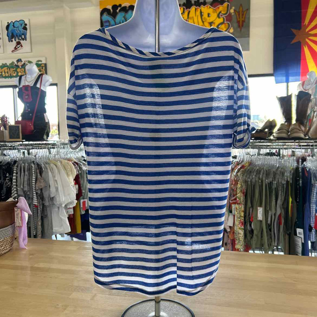 Juicy Couture Size M Blue White Preloved Blouse SS