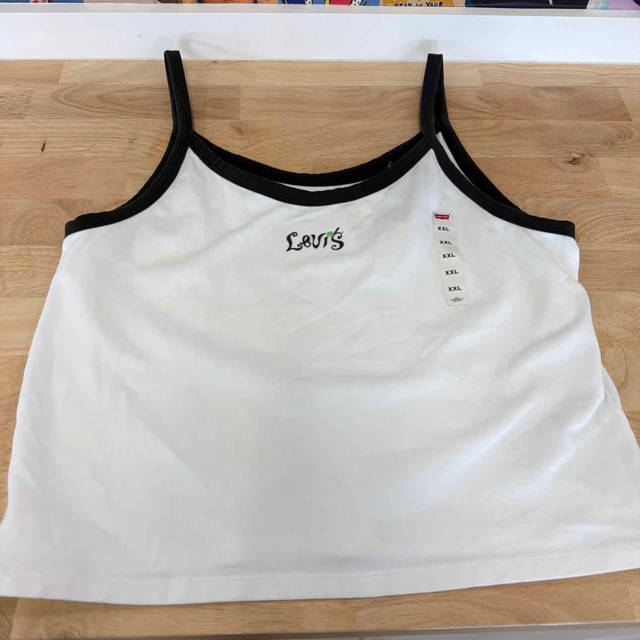 Levi's Size XXL Molly Tank Top - Festival Logo Bright White/pirate Black