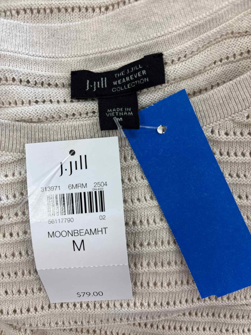 J Jill Size M Gray & Beige Knit New Knit Top